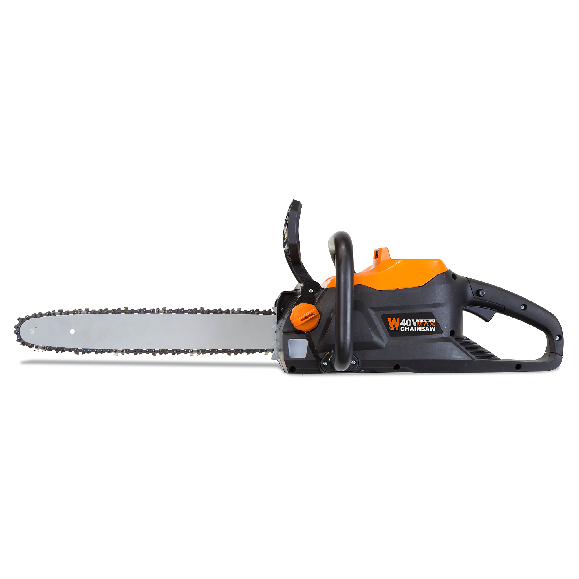 WEN 40V Max Lithium-Ion Brushless Chainsaw - 16in. Bar, Tool-Free Chain Changes, Model# 40417BT